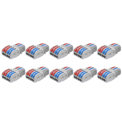 SPL-42/62 Quick Connect Wire Terminals Kit, 10 Pcs supports soft and hard wire with 3mm mounting holes, flame-retardant shell.