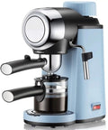 Compact Semi Automatic Espresso Machine With 15 Bar Steam Pressure Milk Frother Portable Home Coffee Maker For Pods And Ground Coffee Sleek Countertop Brew Station Boss Level Barista Quality in Sky Blue