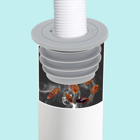 Two Pack Flexible Silicone Drain Plug For Washing Machines And Floor Drains, gray, blocking bugs and odors in plumbing.