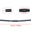 Lightweight 25.4mm Aluminum MTB Handlebar 600mm Long, Flat Or Rise Bar For Mountain Bike, 6061 Alloy, Matte Black Finish