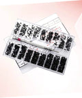 Slick Little Miniature Screw Set Featuring Countersunk Round Head Fasteners And Precision Eyeglass Repair Bits in clear case