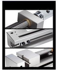 Precision Right Angle Vise Built Tough With Quenched Steel For Cnc And Grinding Work Clamps close-up of components and threaded drive.