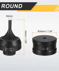 Beefed Up Heavy Duty Hydraulic Hole Punch Die Set 4mm Round Hole For CH-60 Electric Punching Machine, 40Cr Steel, Black Finish