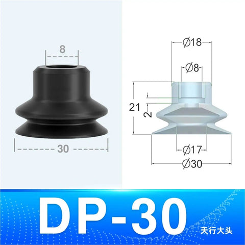 1 Pc Industrial Vacuum Suction Cup Silicone Pad With Big Head Antistatic Design For Handling Heavy Loads And Precision Gripping Operations In Manufacturing Plants And Automated Factories, size DP-30.