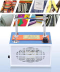 Rope Cutter 110V 35W Hot Knife Heating Cutter for rope, foam, fabric with bench mount kit, showcasing various materials.