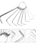 Eleouti 8 Piece Nickel Plated L Shaped Hexagon Wrench Set With Durable Spring Rings For Biking Repair And Home Fix Up Projects In Compact Silver Design, 8 sizes