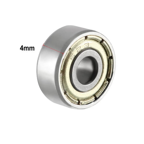 Deep Groove Ball Bearing 623ZZ Double Shield Chrome Steel 3x10x4 mm ABEC 1 pre-lubricated for robotics front view