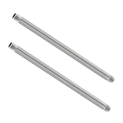GeilSpace 1/2-in x 18-in stainless steel pipe nipples, threaded ends, 2 pcs