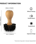58mm Portafilter Cleaning Brush For Espresso Machines Pro Barista Tool With Arc Bristle Design and beech wood handle