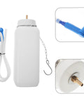 Holidyoyo Electric Brake Fluid Flush Machine With Efficient Filtration And Quick Switching For Cars and Trucks Ensures Pure Fluids, features white fluid container with hose.