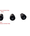 BNC Female To SMA Female Adapter For HAM Radios 144 And 430 MHz Handheld Antenna Black 13x20mm 3 Pack front view