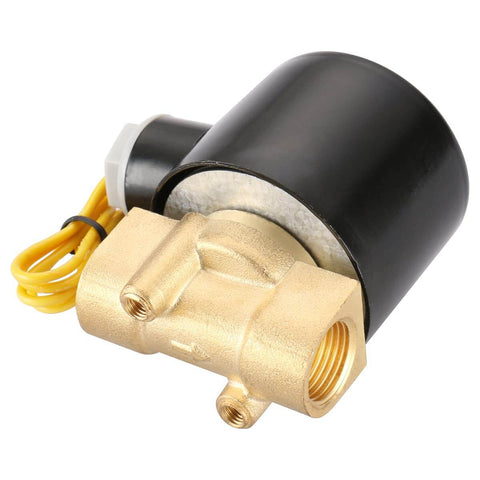Three Eighths Inch Brass Electric Solenoid Valve 12 Volt DC Normally Closed For Water And Air Lines Direct Acting Wet Armature Design