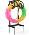 Heavy Duty Freestanding Garden Hose Reel Stand With Ground Spikes Detachable Metal Rack Holds Up To 160 Ft Of Hose Outdoor Hose Storage