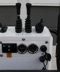 Control panel of 1.2 Ton Pilot Control Gasoline Excavator With Lawn Mower Attachment for small farm use.