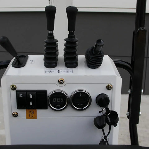 Control panel of 1.2-Ton Pilot-Control Gas-Powered Compact Excavator For Farm Tasks With Lawn Mower Attachment Narrow-Path Ready