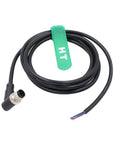 Sensor Actuator M12 A Coded 4 Pin Male Right Angle Shielded Cable With Bare Wire Leads For Industrial Automation DeviceNet CANopen IO Link Profibus 3m.