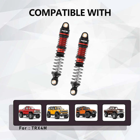 51mm Oil Filled Dual Spring Shocks With CNC Long Threaded Dampers For TRX4M TRX4MT 1/18 RC Crawler Upgrades Beefy Suspension