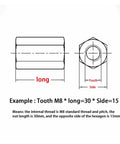 Brass M7 Female To Female Standoff Spacer Kit For PCB And Motherboard Projects Hexagon Hand Knob Nuts DIY Model Parts Durable M7x90x10mm Spacers For Computer Modding And Hobbyist Builds, M8 size diagram