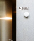 24 Hour Video Surveillance Sign 9x3 Inch Aluminum Silver Self Adhesive Metal Door Wall Sign Waterproof 4 Pack for Business on wall next to door