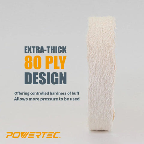 80 ply buffing wheel for 6 Inch Bench Buffer Polisher For Metal Jewelry Knives Wood Jade And Plastic, side view