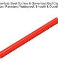 Polyurethane Coated Conveyor Roller 2 Inch Diameter And 24 Inch Length With Galvanized End Red Finish Heavy Duty Industrial Replacement Part