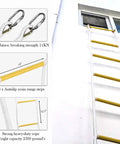 2 Story 16Ft Fire Escape Ladder With Flame Resistant Safety Rope, Grab And Go Deploy in use from window, white and yellow design