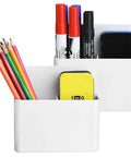Magnetic Dry Erase Marker Holder And Pencil Cup For Whiteboards, Tough Magnets, 2 Pack with markers and pencils inside