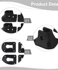 Sturdy Folding Table Leg Brackets For 16mm Round Pipe Durable PP Plastic Construction With Screws Quick Mount For Camping Outdoors Dining Workbench Repair No Fuss Easy Install, zoomed views of black bracket