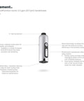 Diagram of Two-Function Hand Shower Wand With Mode Selector, Matte Black Finish, 2.5 GPM, showing features and design.