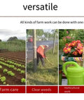 Heavy Duty Carbon Steel Weeding Rake With 5 6 7 8 Teeth used for farm care, clearing weeds, and horticultural work in gardens.