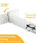 2 Pack 5 Inch Stainless Steel Door Hasps And Latches With Extra Thick Hinge Locks Brushed Finish showing 270-degree rotation