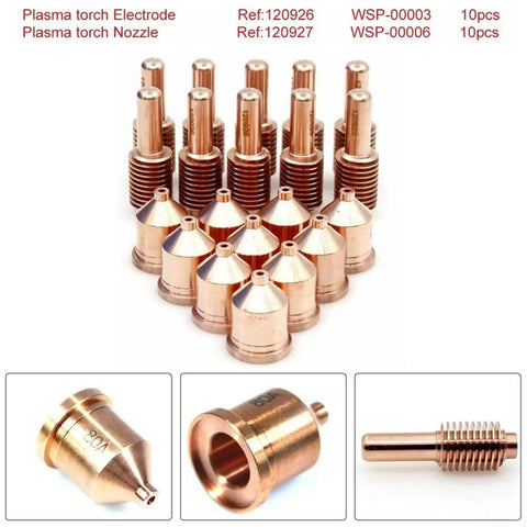 Heavy Duty Pro Grade Plasma Cutter Torch Nozzle Tips And Electrodes Set For 1250 Plasma Cutters 80A Compatible Replacement Parts