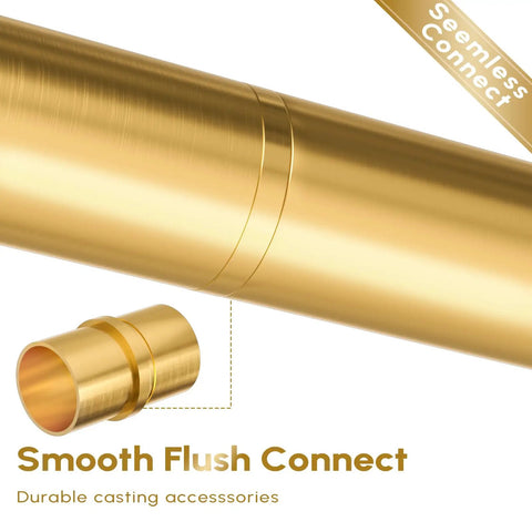 Smooth connection detail of Legit Heavy Duty Six Foot Stair Handrail Kit Made From Tough 304 Stainless Steel With Badass Rust Resistant Build And Fly Gold Finish.
