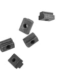 5 Piece Beefy M6 T Slot Nuts Set Black Oxide Carbon Steel Threaded Inserts For Aluminum Profiles, floating view.