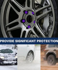 20 Pack Lug Nut Covers 19mm Hex With Removal Tool, Rust Proof Wheel Nut Caps Fits Most Vehicles, Glossy Purple Finish
