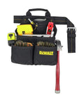 Rugged Framing Tool Bag With 12 Pockets Steel Hammer Holder Tape Measure Clip 5 Main Pockets Inner Flat Pocket For Nails And Parts