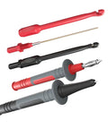 Plug-And-Play Pro Grade Silicone Multimeter Test Leads Kit With Replaceable Probes, Alligator Clips, Test Hook Clips And Tweezers 25-Piece