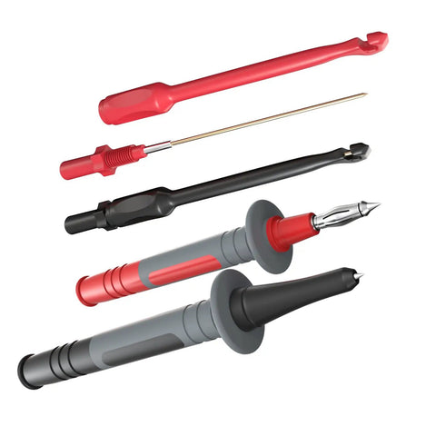 Plug-And-Play Pro Grade Silicone Multimeter Test Leads Kit With Replaceable Probes, Alligator Clips, Test Hook Clips And Tweezers 25-Piece