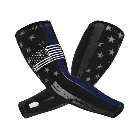 Cooling Arm Sleeves Feature American Flag Print And Next Level UV Sun Protection Crafted From Breezy Ice Silk.
