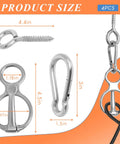 Horse Tie Ring Upgrade Four Pack Horse Tack And Training Gear 304 Stainless Steel with eye bolt and snaps dimensions