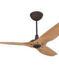 Rad Smart Indoor Ceiling Fan With 52 Inch Span And Built In SenseMe Automation Setting in bronze with caramel bamboo blades.