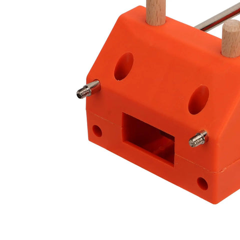 Durable Home Vise Table Work Bench Clamp With Stainless Steel Body And Non Slip Abs Jaws For Easy Woodworking Clamping Projects Plus Quick Clip Installation. Close-up of orange ABS plastic body with metal screws for woodworking.