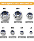 170 Piece Metric Lock Nut Set Nylon Insert Locknuts M3 M4 M5 M6 M8 M10 M12 Stainless Steel Self Locking Nuts Ideal For DIY Projects And Hardware Repairs