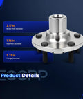 Two Pack Front Wheel Hub Bearing Assembly NT510110 For Ford Focus 2012 2018 And Ford C Max 2013 2018 Not For Ford Escape front view with dimensions