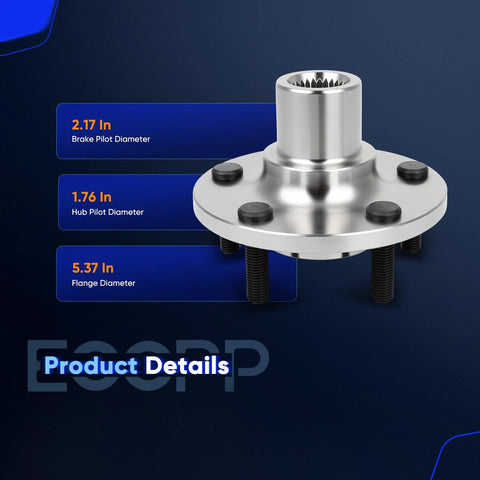 Two Pack Front Wheel Hub Bearing Assembly NT510110 For Ford Focus 2012 2018 And Ford C Max 2013 2018 Not For Ford Escape front view with dimensions