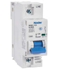 80 Amp DIN Rail Mount Circuit Breaker 1 Pole For 240V AC And 60V DC, Trip Curve C, UL1077 Listed, front view
