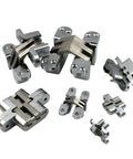 Heavy Duty 304 Stainless Steel Hidden Door Hinges Zero Visible Seams Sleek Concealed Folding Hardware Smooth Swing Quiet Operation Built Tough For The Daily Grind 34 X 140 mm Pair displayed from multiple angles.