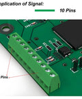 10-pin green terminal block installed on PCB board, part of 50 Pack 2.54mm Pitch Screw Terminal Block Kit 2P 3P 4P PCB Mount Connectors For Arduino And Raspberry Pi 6A 150V 18-26AWG Wire Mixed Pack Easy Clamp No Solder Required.