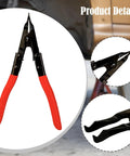 Spring Loaded Flat Tip Retaining Pliers With Circlip Lock Mechanism Pro Grade Heavy Duty Steel Build close-up view