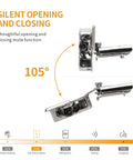 20 Pack Half Inch Overlay Concealed Hinges For Face Frame Cabinets, 3D Soft Close Self-Closing Stainless Steel Satin Nickel Hinges, Hidden 105 Degree Open, Includes Dowels And Screws